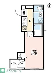 JR川越線 日進駅 徒歩9分の賃貸アパート 3階1Kの間取り