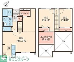 JR高崎線 北本駅 バス3分 北本駅〜北本団地線南小学校入口下車 徒歩25分の賃貸アパート 1階2SLDKの間取り