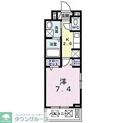 ジャルダン　ヴェール 3階1Kの間取り