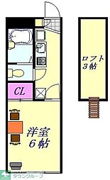 JR京浜東北・根岸線 大宮駅 バス22分 三橋6丁目下車 徒歩8分の賃貸マンション 3階1Kの間取り