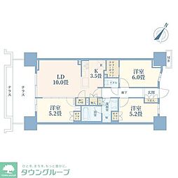 JR京浜東北・根岸線 さいたま新都心駅 徒歩10分の賃貸マンション 1階3LDKの間取り