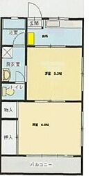 湘南新宿ライン宇須 土呂駅 徒歩4分の賃貸マンション 3階2Kの間取り