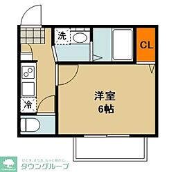 JR川越線 指扇駅 徒歩15分の賃貸アパート 2階1Kの間取り