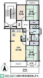 湘南新宿ライン高海 北鴻巣駅 徒歩4分の賃貸マンション 1階3LDKの間取り