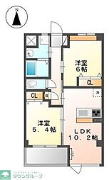 JR川越線 西大宮駅 徒歩13分の賃貸マンション 3階2LDKの間取り