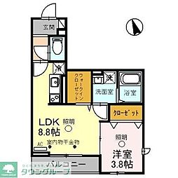 JR東北本線 東大宮駅 徒歩14分の賃貸アパート 2階1LDKの間取り