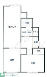 埼玉新都市交通 加茂宮駅 徒歩9分の賃貸マンション 1階2LDKの間取り