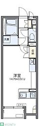 レオネクストパレフルール ワンルームの間取図画像