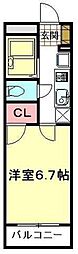 レオパレスエバーグリーン 1Kの間取図画像