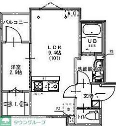 さいたま市見沼区大和田町1丁目アパート 1LDKの間取図画像