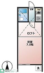 サザンパレス 1Kの間取図画像