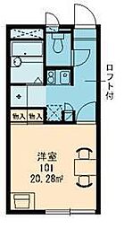レオパレスプリーマ 1Kの間取図画像