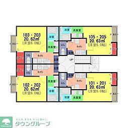 アーク・ヴィラ上尾 1Kの間取図画像