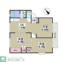 サンヴィレッジ木村A 3SDKの間取図画像