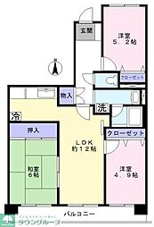 与野本町ハイツ 2SLDKの間取図画像