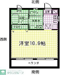 リンデンバウム ワンルームの間取図画像