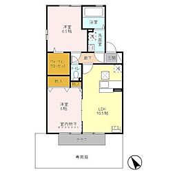 アモーレA 2LDKの間取図画像