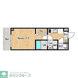 ジーメゾン指扇セレンティア 1Kの間取図画像