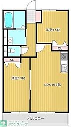 さいたま市北区今羽町マンション 2LDKの間取図画像