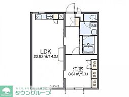 レオパレスセレーノ 1LDKの間取図画像