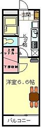 レオパレスKウッズ2 1Kの間取図画像