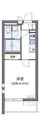 クレイノグラマット 1Kの間取図画像
