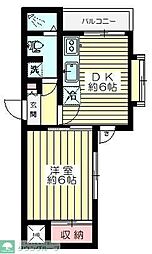 エスカイア荻窪第二 2階1DKの間取り
