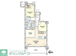パークシティ高田馬場 2階1SLDKの間取り
