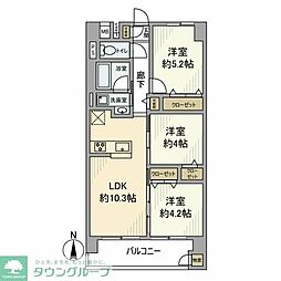 東建柏木マンション 13階3LDKの間取り