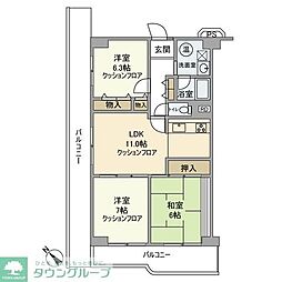 マンハイム上石神井 2階3LDKの間取り