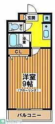 アザレア安藤 1階1Kの間取り