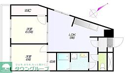 アビタシオン落合 3階2LDKの間取り