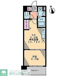 ＧＡＧＡ 3階1DKの間取り