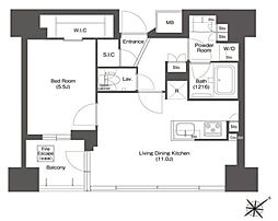 コンフォリア新中野 10階1LDKの間取り