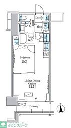 パークアクシス新宿百人町 5階1LDKの間取り