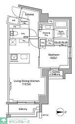 ザ・パークハビオ高円寺レジデンス 6階1LDKの間取り