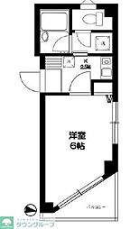 シャトー白馬 2階1Kの間取り