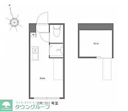 ハーモニーテラス高円寺南V 2階ワンルームの間取り