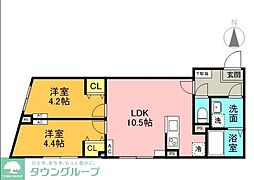 Ｇ．Ｔ．Ａ．　中野坂上 5階2LDKの間取り