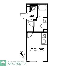 アルティローサ笹塚 1階ワンルームの間取り