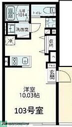 Ｆｏｌｓ　Ｃｌａｓｓ　四谷三丁目 103 1階ワンルームの間取り