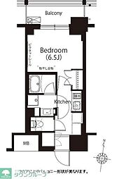 フレンシア高円寺北 2階1Kの間取り