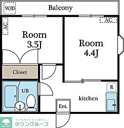 YKBAホーム野方 1階2Kの間取り