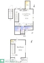 エクセルコート富士見台 3階1LDKの間取り