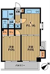 プライムアーバン新宿落合 1階2DKの間取り