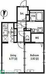 プライマル中野新橋 1階1LDKの間取り