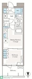 パークシティ中野ザタワーエアーズ 1DKの間取図画像