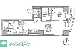 NOGATA RESIDENCE 2LDKの間取図画像