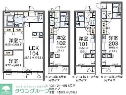 レオネクストエクセルアサヒ6 ワンルームの間取図画像