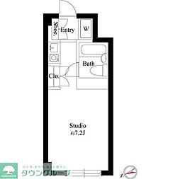 スクエア新井薬師前 ワンルームの間取図画像